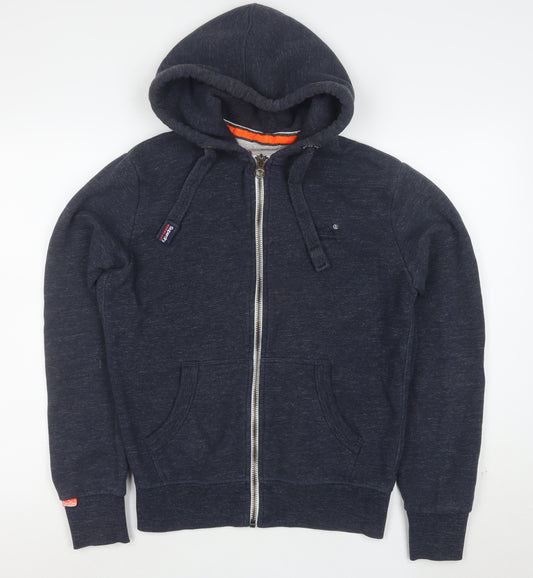 Superdry Men's Blue Full Zip Hoodie Size M Cotton Blend