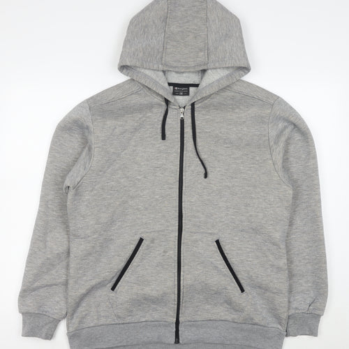 Champion Men's Grey Full Zip Hoodie Size M Fleece Lined