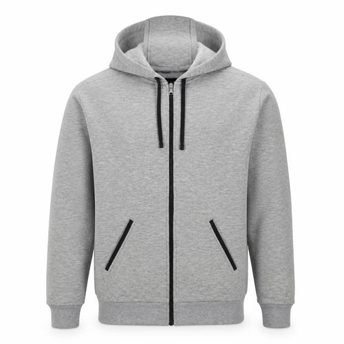 Champion Men's Grey Full Zip Hoodie Size M Fleece Lined