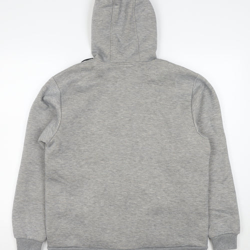 Champion Men's Grey Full Zip Hoodie Size M Fleece Lined
