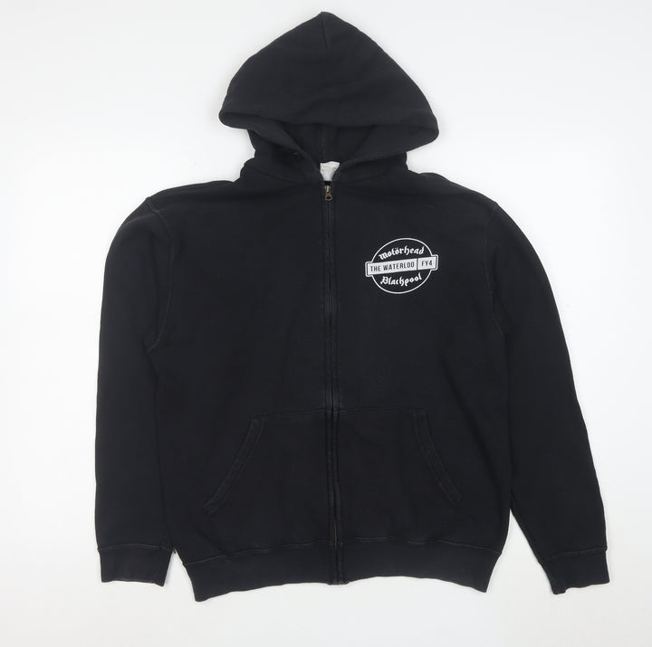Fruit of the Loom Women's Black Full Zip Hoodie M Motörhead Print