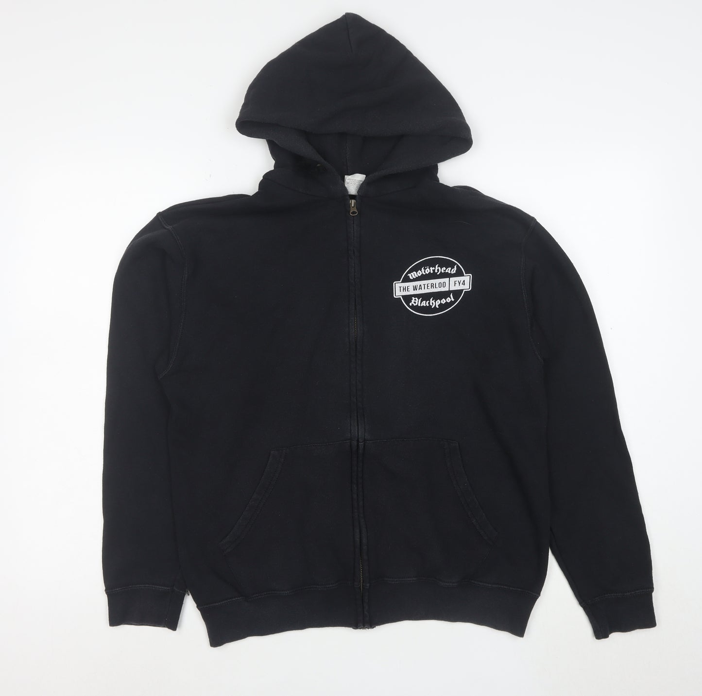 Fruit of the Loom Women's Black Full Zip Hoodie M Motörhead Print