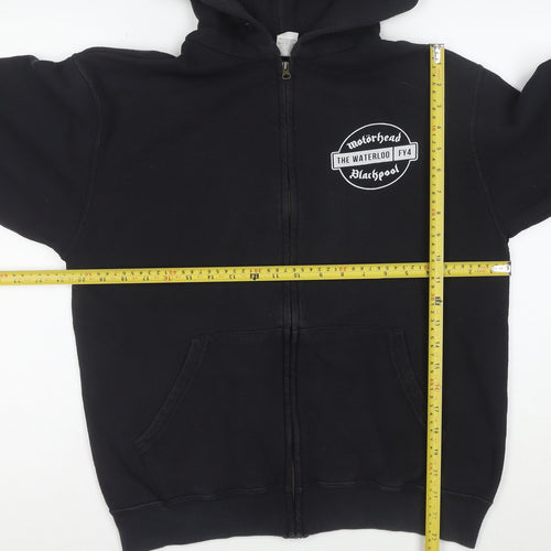 Fruit of the Loom Women's Black Full Zip Hoodie M Motörhead Print