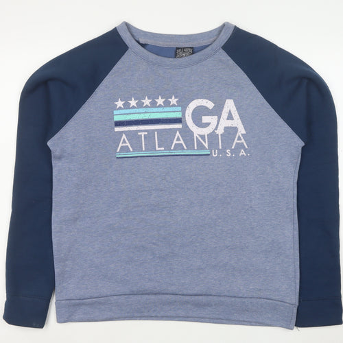 Salt Creek Men's Blue Graphic Atlanta Pullover Sweatshirt M