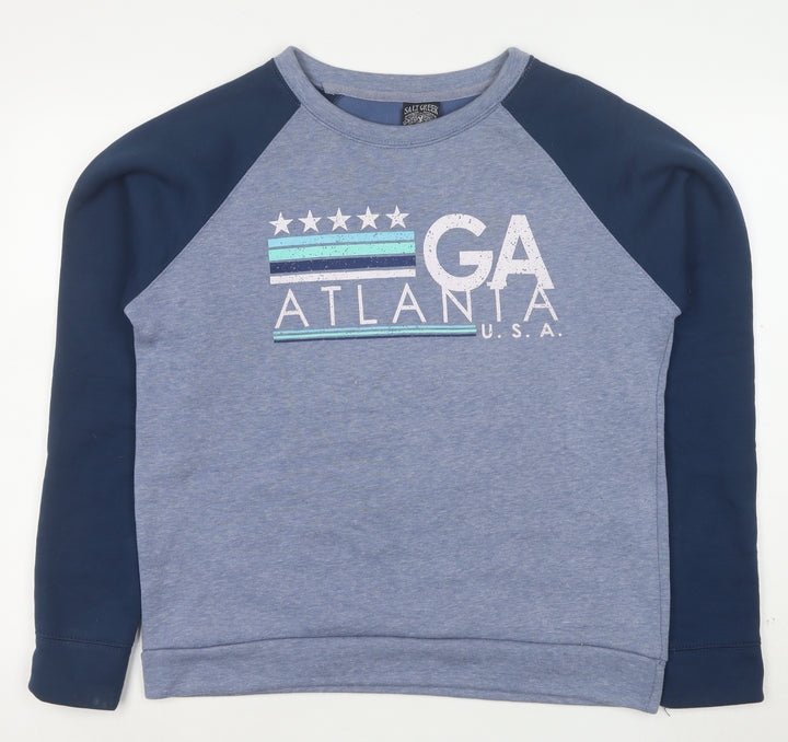Salt Creek Men's Blue Graphic Atlanta Pullover Sweatshirt M