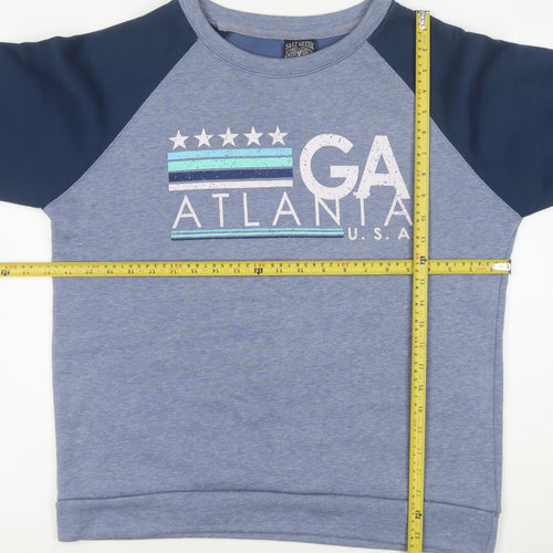 Salt Creek Men's Blue Graphic Atlanta Pullover Sweatshirt M