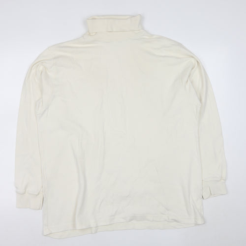 Lyle & Scott Men's Ivory Roll Neck Cotton Pullover Sweatshirt XL