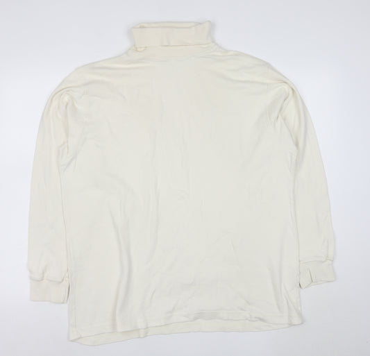Lyle & Scott Men's Ivory Roll Neck Cotton Pullover Sweatshirt XL