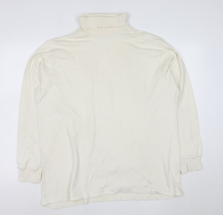 Lyle & Scott Men's Ivory Roll Neck Cotton Pullover Sweatshirt XL