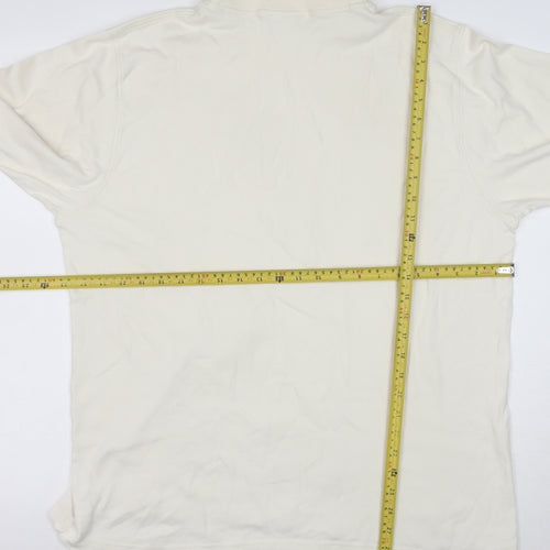Lyle & Scott Men's Ivory Roll Neck Cotton Pullover Sweatshirt XL