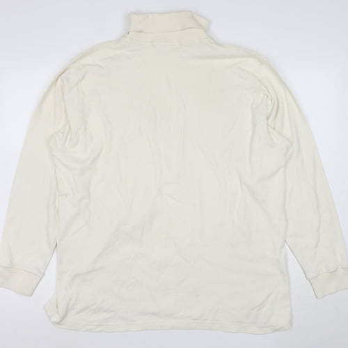 Lyle & Scott Men's Ivory Roll Neck Cotton Pullover Sweatshirt XL