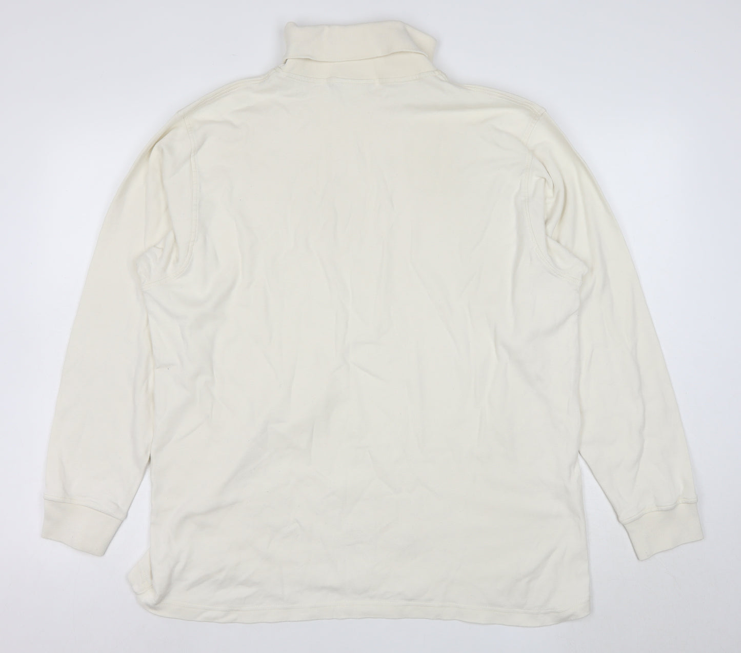 Lyle & Scott Men's Ivory Roll Neck Cotton Pullover Sweatshirt XL