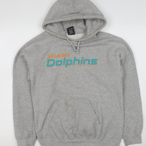 NFL Team Apparel Men’s Grey Miami Dolphins Pullover Hoodie Size S