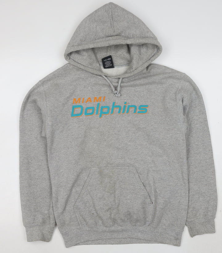 NFL Team Apparel Men’s Grey Miami Dolphins Pullover Hoodie Size S