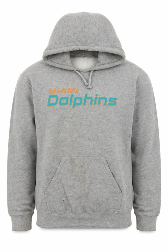 NFL Team Apparel Men’s Grey Miami Dolphins Pullover Hoodie Size S
