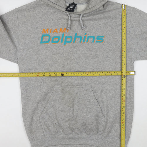 NFL Team Apparel Men’s Grey Miami Dolphins Pullover Hoodie Size S
