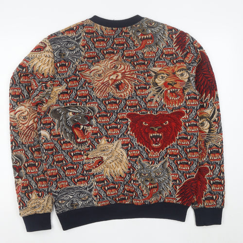 Zara Men's Multicoloured Animal Print Embroidered Jacket S