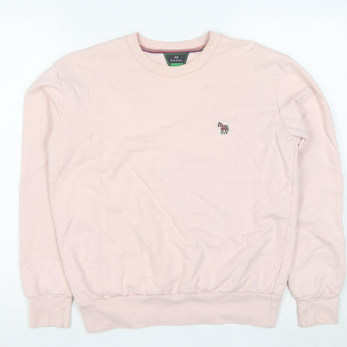 Paul Smith Men's Pink Crew Neck Sweatshirt M Cotton Jersey