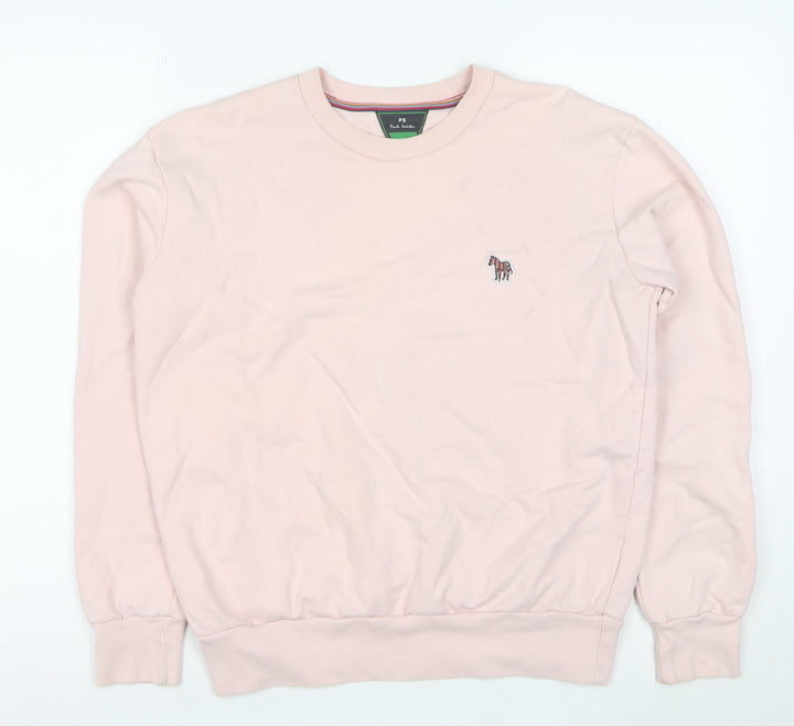 Paul Smith Men's Pink Crew Neck Sweatshirt M Cotton Jersey