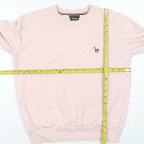Paul Smith Men's Pink Crew Neck Sweatshirt M Cotton Jersey