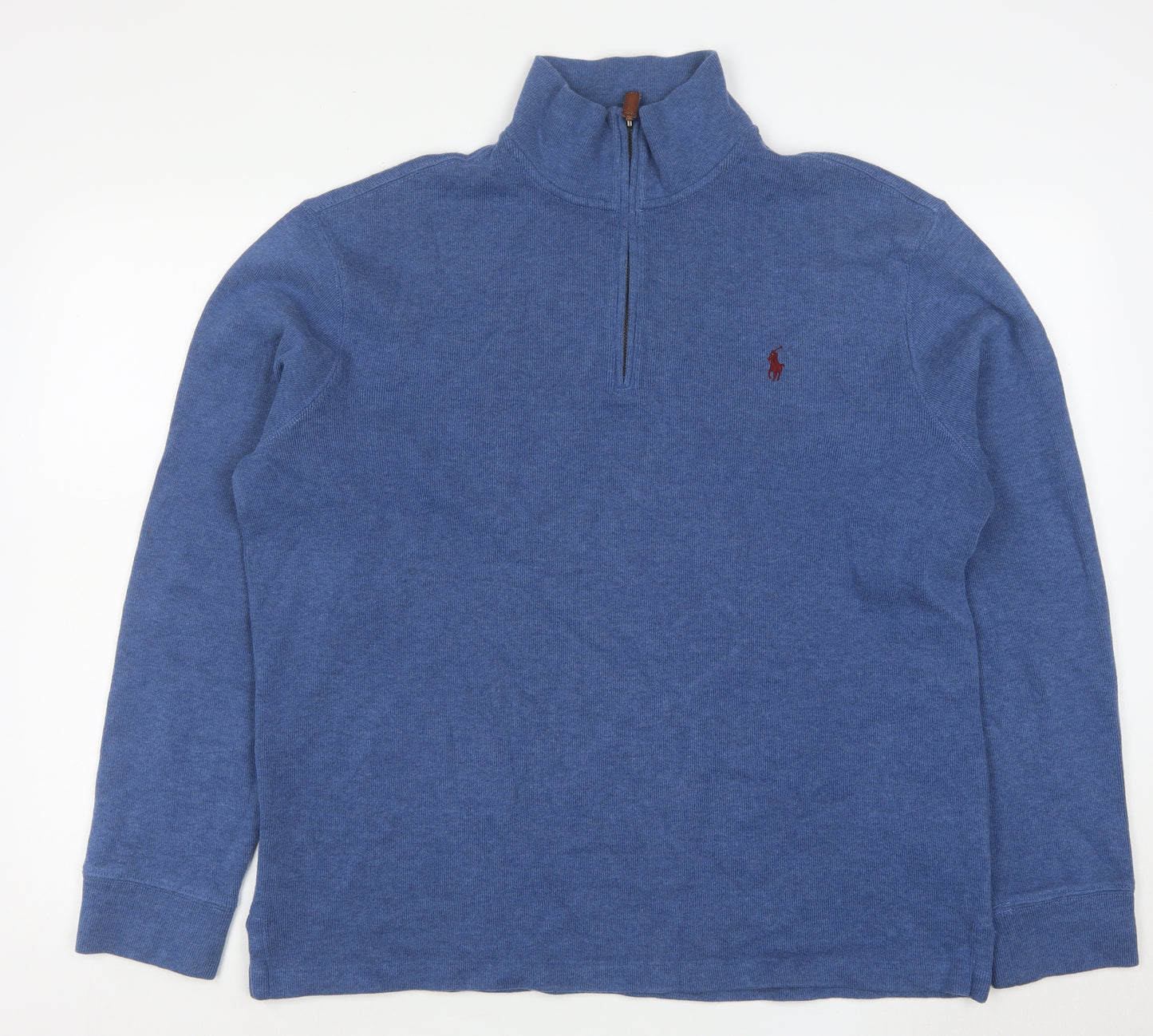 Polo Ralph Lauren Men's Blue 1/4 Zip Cotton Pullover Sweatshirt Size L