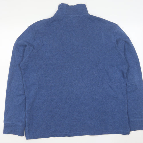 Polo Ralph Lauren Men's Blue 1/4 Zip Cotton Pullover Sweatshirt Size L