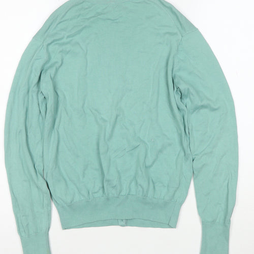 Uniqlo Women's Green Cotton Crew Neck Cardigan Size S