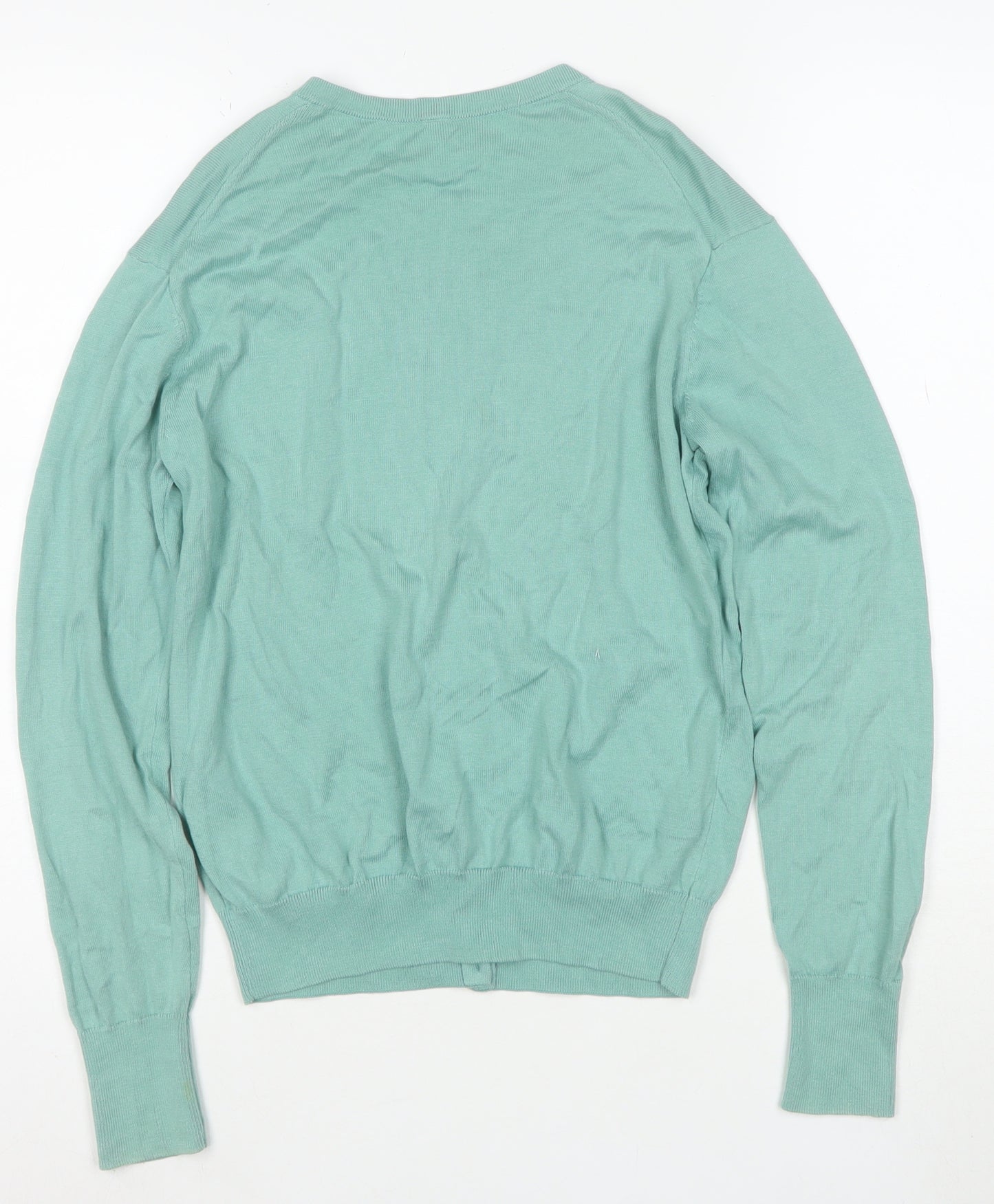 Uniqlo Women's Green Cotton Crew Neck Cardigan Size S
