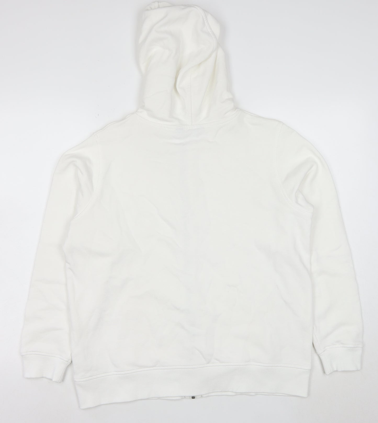 Marks and Spencer Women White Full Zip Hoodie Size 16 Cotton Blend