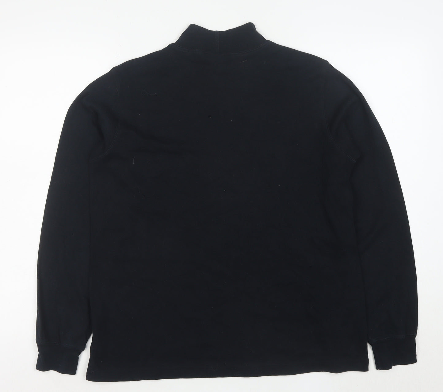 Lands' End Women's Black Mock Neck Long Sleeve Cotton Top Size 10-12