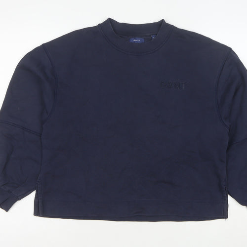 GANT Womens Navy Blue Cotton Crew Neck Pullover Sweatshirt Size M
