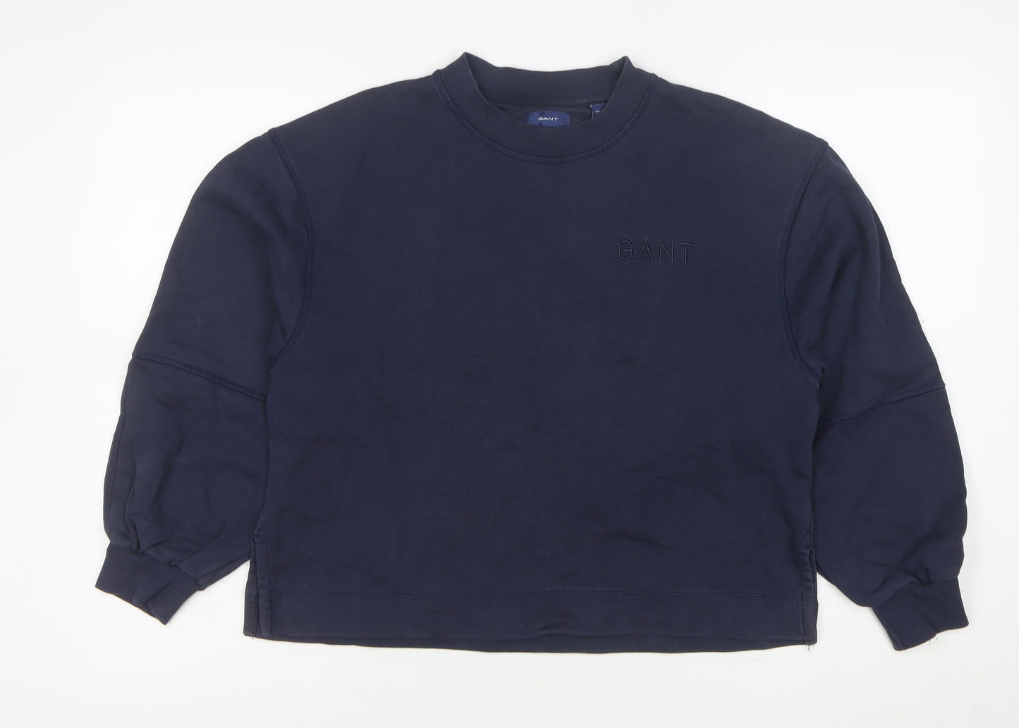 GANT Womens Navy Blue Cotton Crew Neck Pullover Sweatshirt Size M