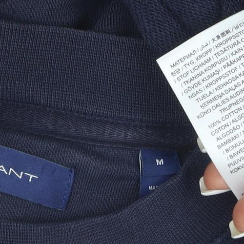 GANT Womens Navy Blue Cotton Crew Neck Pullover Sweatshirt Size M