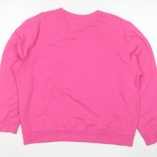 French Connection Women’s Pink Cotton Crew Neck Pullover Sweatshirt Size L