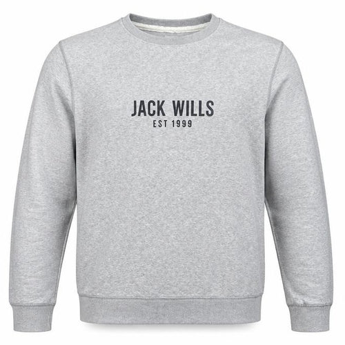 Jack Wills Men’s Grey Logo Pullover Sweatshirt L Regular Fit
