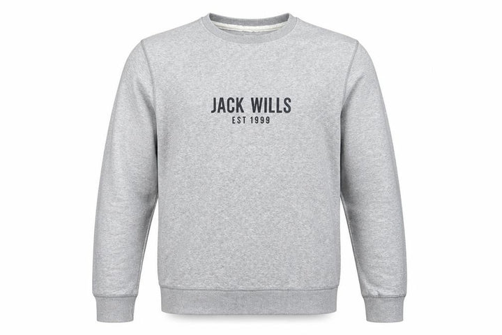 Jack Wills Men’s Grey Logo Pullover Sweatshirt L Regular Fit