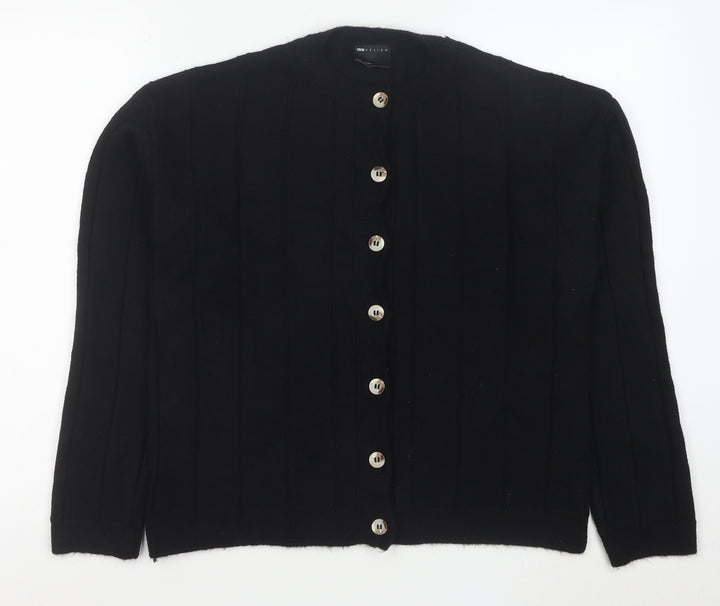 ASOS Womens Black Knit Crew Neck Button Cardigan Size S