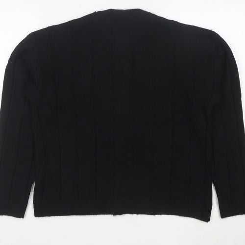 ASOS Womens Black Knit Crew Neck Button Cardigan Size S