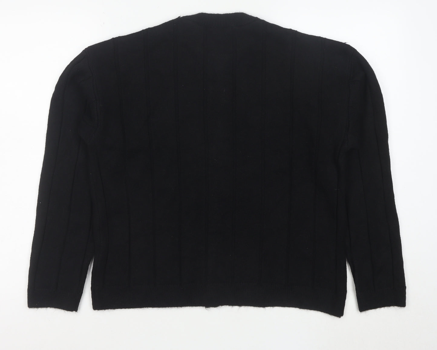ASOS Womens Black Knit Crew Neck Button Cardigan Size S