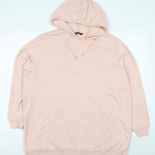 Marks and Spencer Women's Pink Pullover Hoodie Size 22 Cotton Blend