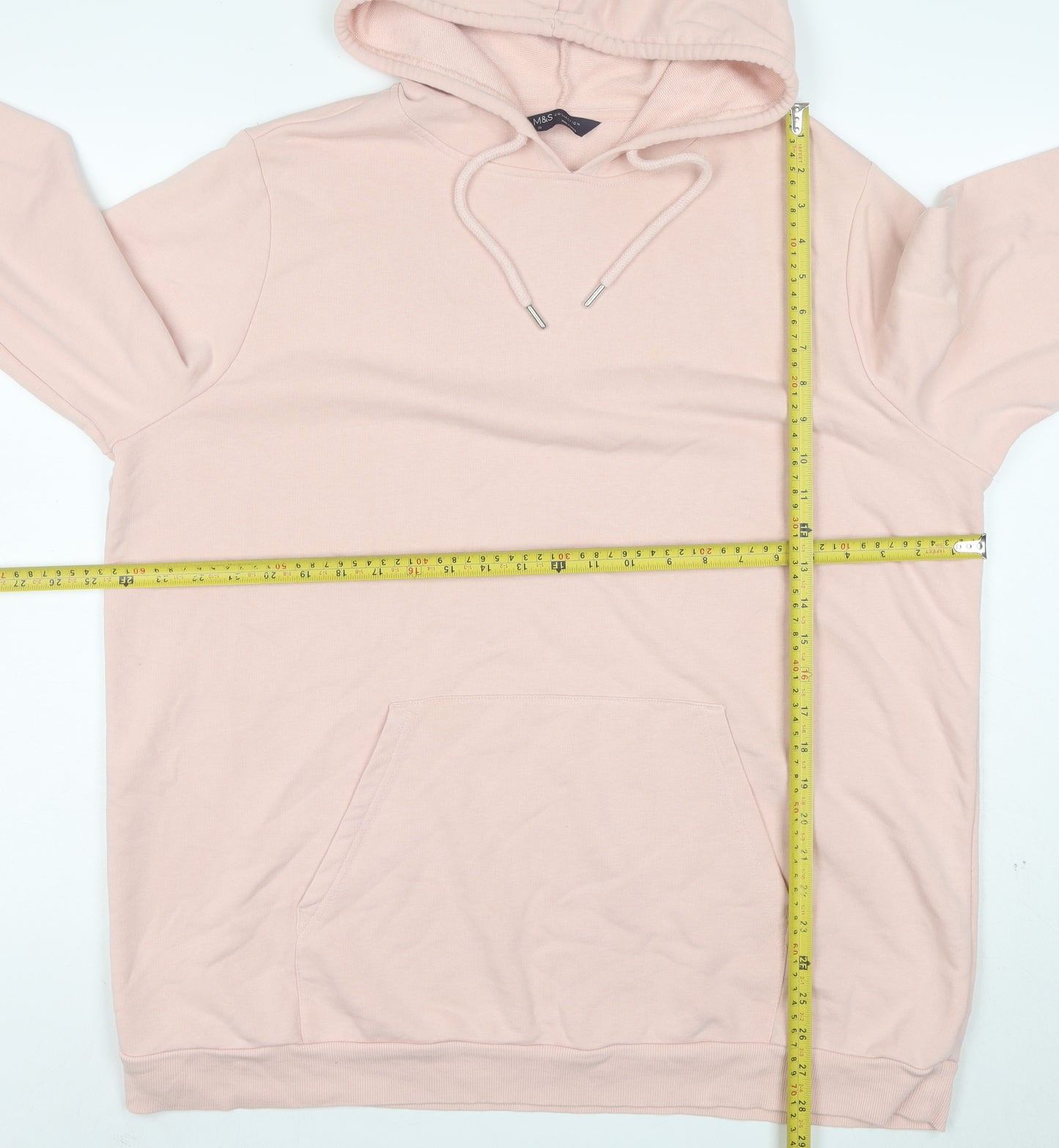 Marks and Spencer Women's Pink Pullover Hoodie Size 22 Cotton Blend