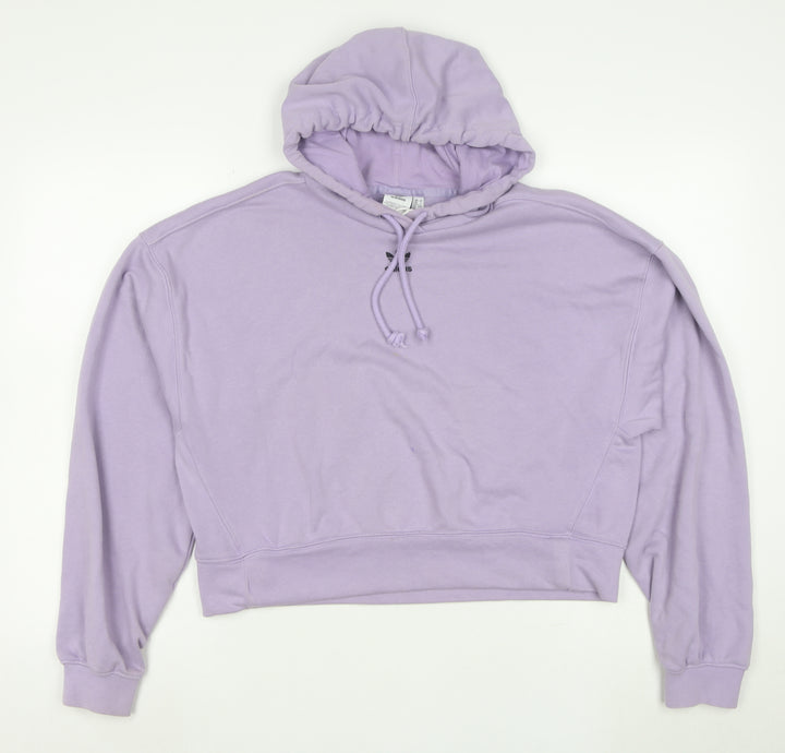 Adidas Womens Lilac Hoodie Size 10 Pullover Cotton Blend Casual