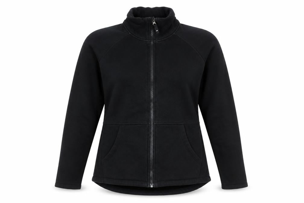 Front view of Skechers Women's Black Full Zip Fleece Sweatshirt, size M