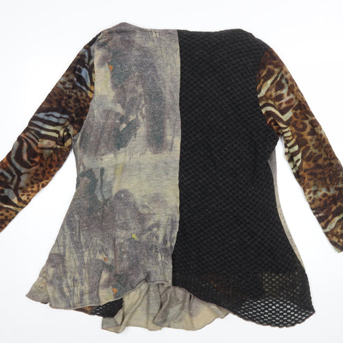Klass Women Brown Animal Print Long Sleeve Tunic Jumper XXL