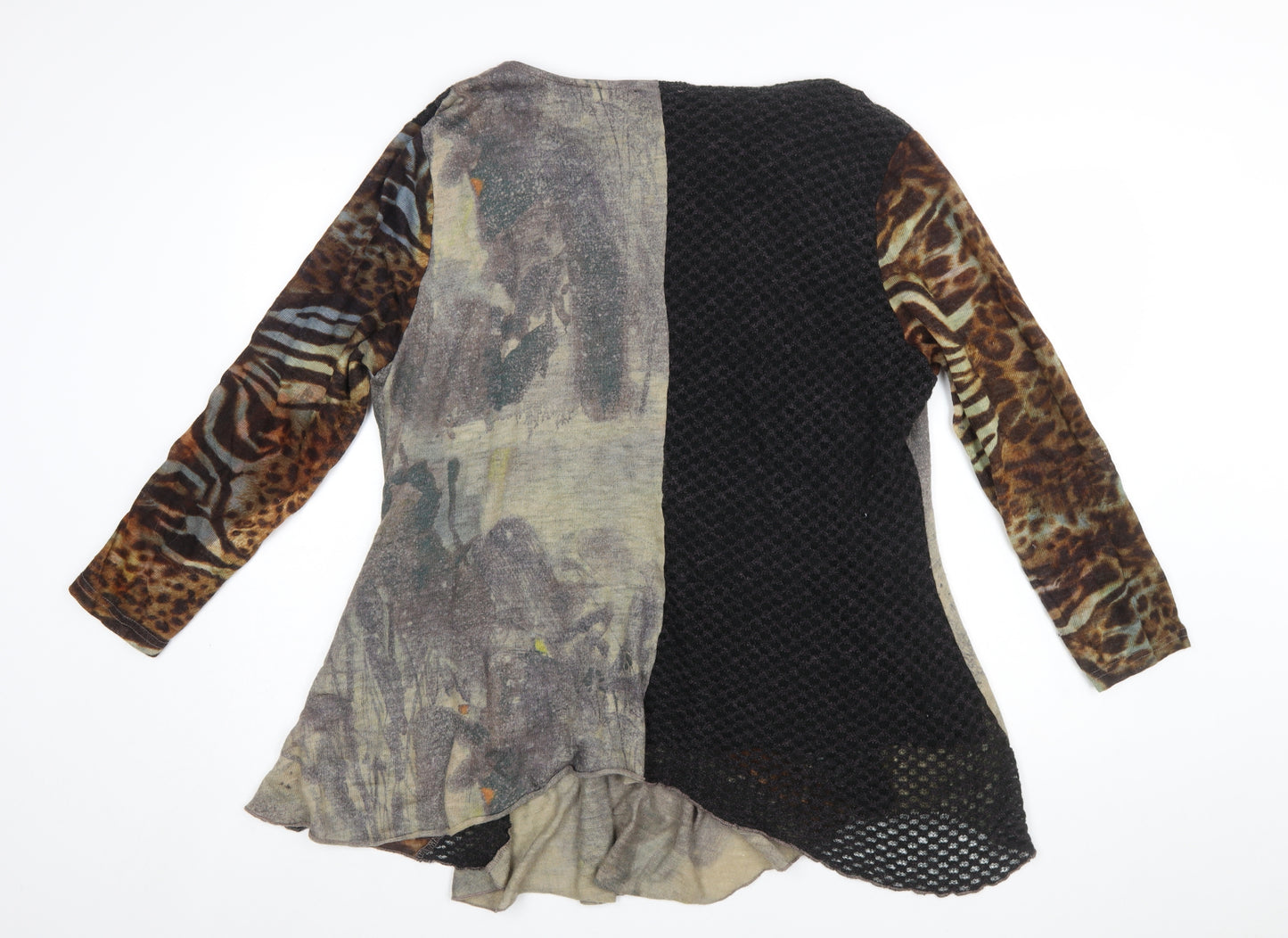 Klass Women Brown Animal Print Long Sleeve Tunic Jumper XXL