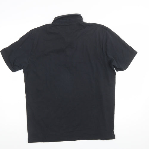 Uniqlo Men Black M AIRism Short Sleeve Polo Shirt