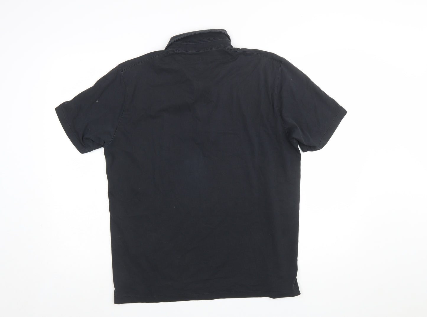 Uniqlo Men Black M AIRism Short Sleeve Polo Shirt