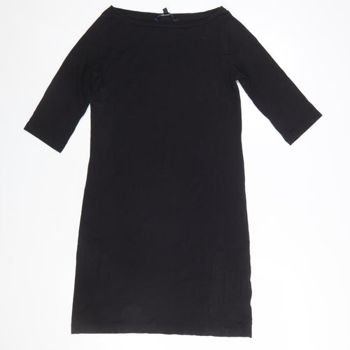 French Connection Women's Black Cotton Shift Dress Size 8