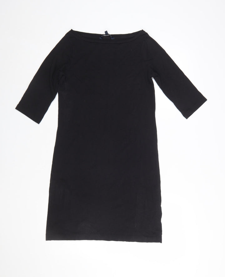 French Connection Women's Black Cotton Shift Dress Size 8