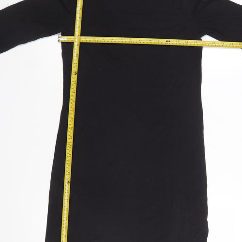 French Connection Women's Black Cotton Shift Dress Size 8